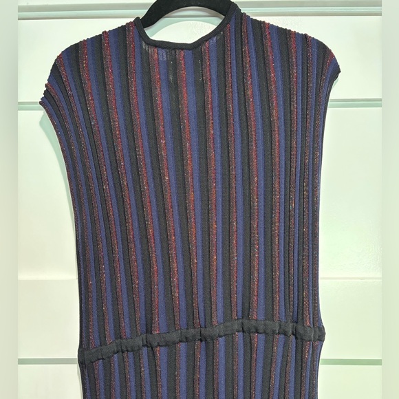 Marine Layer Penny Pleated Midi Dress in Black Rainbow Lurex Women’s Size Medium - Picture 7 of 12